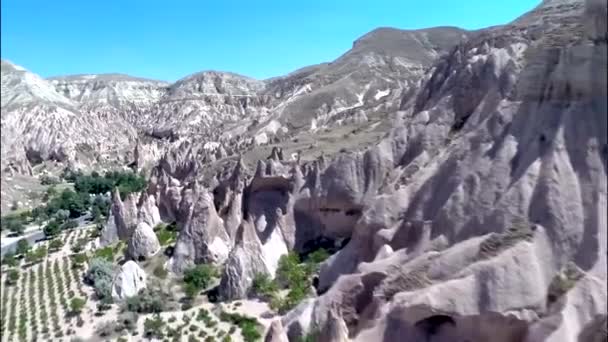 Incredible Aerial Panorama View Huge Sand Stone Rock Canyon Desert — Stock Video