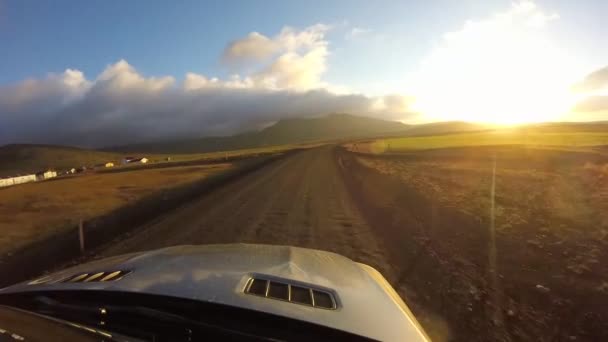 Nádherné Auto Nahoru První Osoba Pov Řízení Rychle Špinavé Venkovské — Stock video