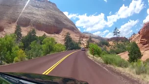 Magnificent First Person Car Mount Pov Shot Countryside Asphalt Highway — Stock Video