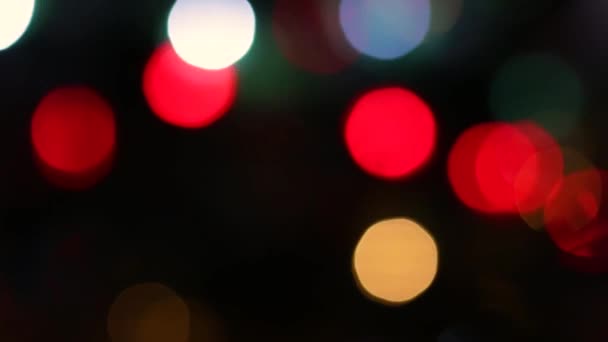 Beautiful Colorful Blurred Defocused Flashing Fast Sparkling Burning Slow Bright — Stock Video