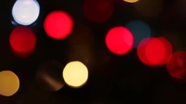 Stunning Colorful Blurred Defocused Garland Flash Fast Sparkling Burning Slow — Stock Video