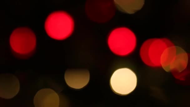 Glorious Colorful Blurred Defocused Garland Flash Fast Sparkling Burning Slow — Stock Video