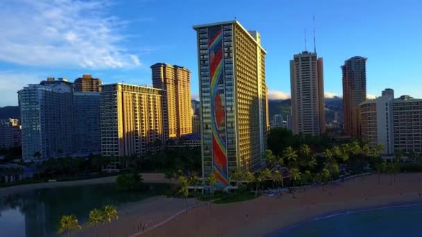 Magnifique Vue Panoramique Aérienne Sur Architecture Gratte Ciel Luxe Dans — Video