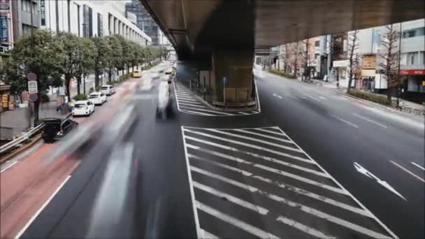 现代城市建筑风格下繁忙的城市道路宏伟而平稳的时滞全景 — 图库视频影像
