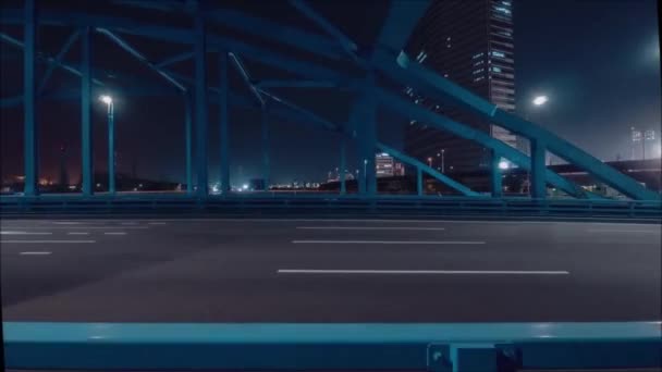 Impresionante Vista Panorámica Lapso Tiempo Sobre Enorme Puente Carretera Acero — Vídeo de stock