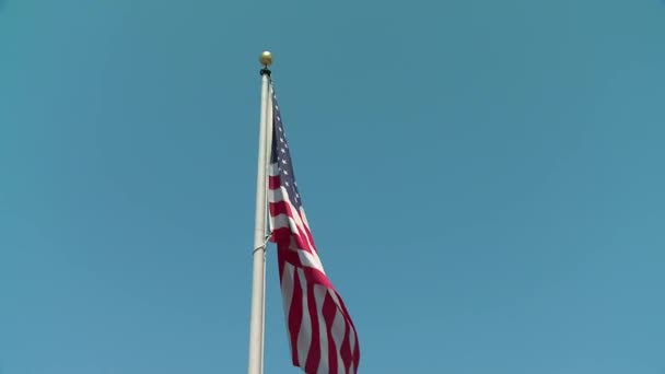 Impressive National Symbol American Usa Flag Star Stripe Banner Waving — Stock Video