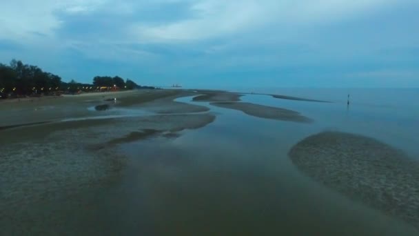 Fascinante Vista Aérea Drones Costa Playa Arena Día Paisaje Marino — Vídeos de Stock