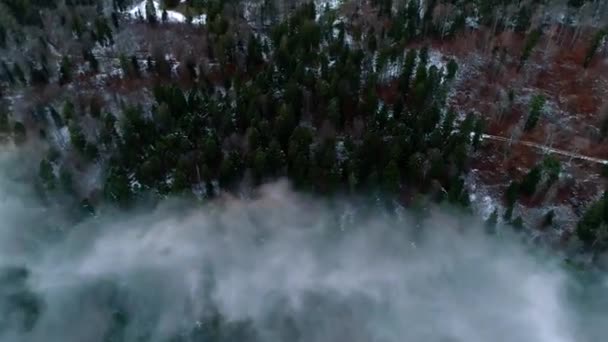 Top Aérien Drone Panorama Survol Dans Ciel Nuageux Bleu Dense — Video