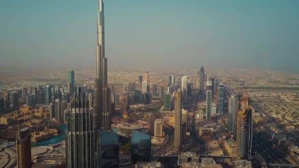 Uae Dubai Centrum Stad Moderne Stedelijke Wolkenkrabber Beroemde Toren Architectuur — Stockvideo