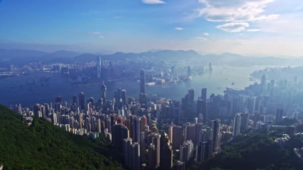 Ongelooflijke Drone Luchtfoto Stadsgezicht Panorama Vlucht Stedelijke Architectuur Hong Kong — Stockvideo