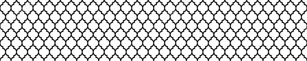 Black moroccan pattern on isolated white background.