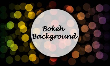Metin alanı olan renkli Bokeh arkaplanı 