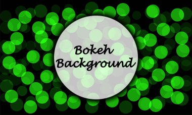 Metin alanı olan yeşil Bokeh arkaplanı 