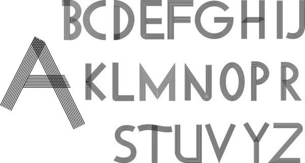 Letras Mayúsculas Del Alfabeto Latino Patrones Blanco Negro Conjunto Vectorial — Vector de stock