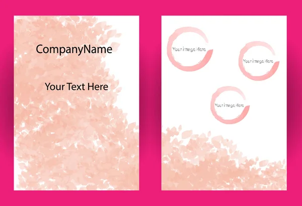 Pink Watercolor Brochure Companies — Stock Vector