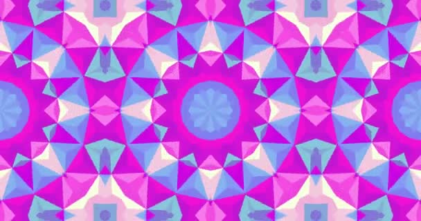 Abstrakte bunte symmetrische Muster Ornamentale dekorative Kaleidoskop Bewegung Geometrischer Kreis und Sternenformen — Stockvideo