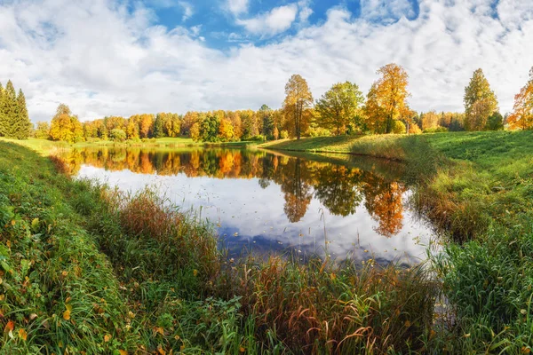 Herbstlandschaft im Pavlovsk Park, Pavlovsk, Stockbild