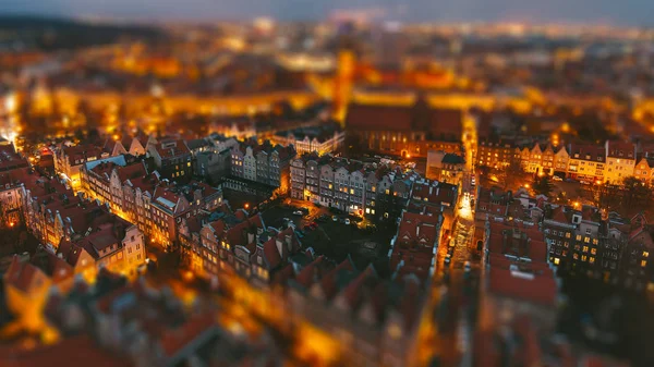Centro histórico de Gdansk à noite — Fotografia de Stock