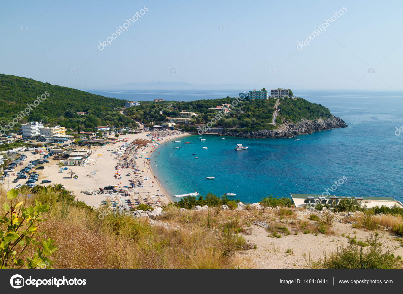 Baia Con La Spiaggia A Sud Dellalbania Foto Stock