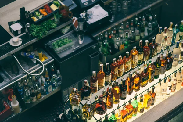 View behind the counter in the bar — Stock Photo, Image