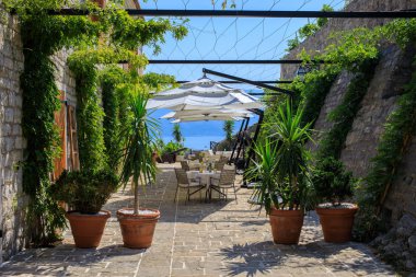 Budva, Karadağ eski şehirdeki lüks vintage Restoran