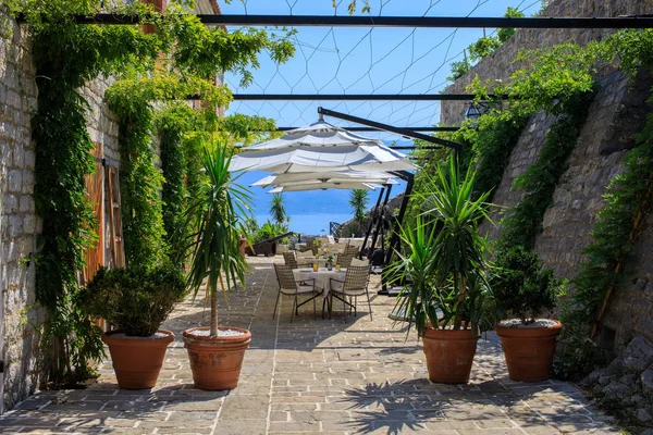 Budva, Karadağ eski şehirdeki lüks vintage Restoran