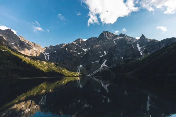 Göz önünde Miguszowiecki Szczyt Polonya Tatra Mointains, deniz (Morskie Oko) Gölü