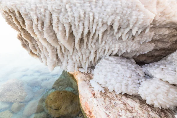 Salt crystals structures at the shore of the Dead Sea in Israel