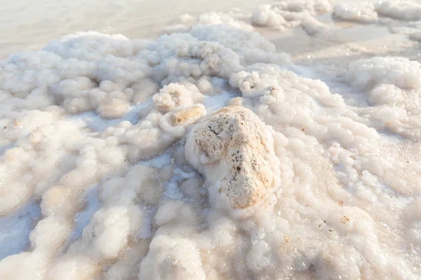 Salt crystals structures at the shore of the Dead Sea in Israel