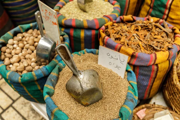 Diferentes Hierbas Especias Mercado Callejero Tel Aviv —  Fotos de Stock