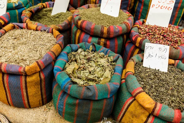 Different Herbs Spices Street Market Tel Aviv Stock Photo