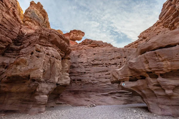 Tuhaf Kaya Oluşumları Red Canyon Turistik Srail Den — Stok fotoğraf