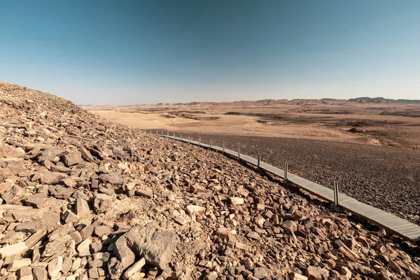 Ramon Kraterde Negev Çölü Srail Makhtesh Ramon Jeolojik Volkanik Yapısı — Stok fotoğraf