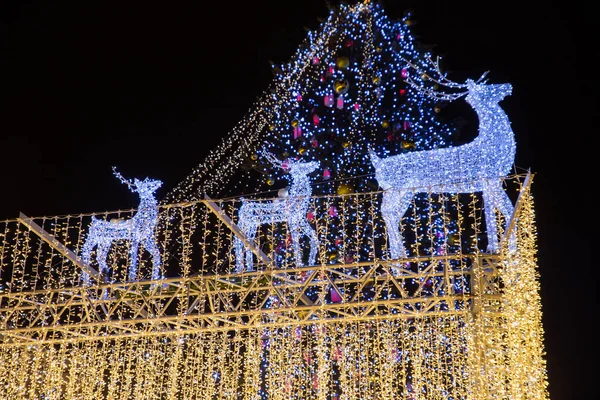 Glödande Dekorationer Julen Biljettpriset Kiev Ukraina — Stockfoto
