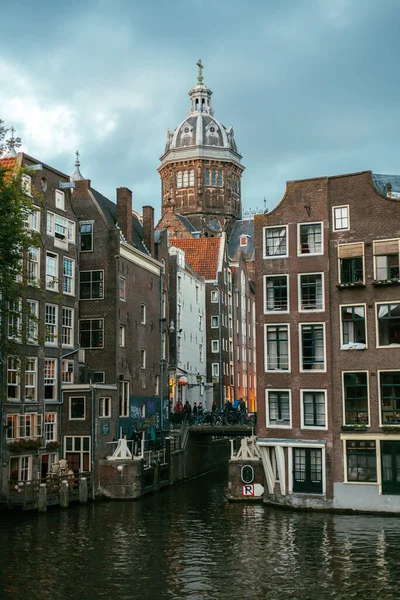 Amsterdam Nederland September 2016 Smalle Grachten Het Historische Centrum Van — Stockfoto