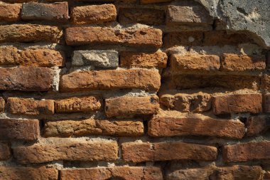 Eski Tuğla Duvar Hava Durumu ve Yaşlanmış Soyut Doku.