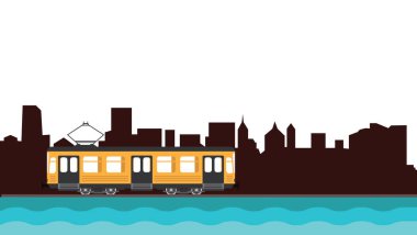 Budapeşte şehir içinde sarı tramvay