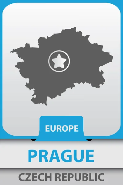 Prague carte de la ville silhouette — Image vectorielle