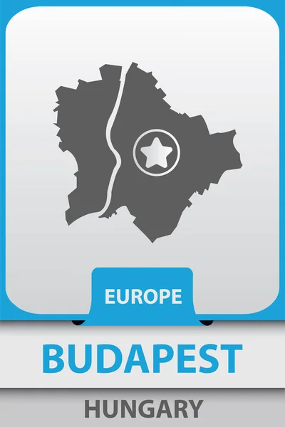 Mapa de Budapest silueta — Archivo Imágenes Vectoriales