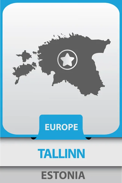 Tallin mapa de la ciudad silueta — Archivo Imágenes Vectoriales