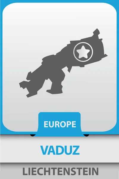Βαντούζ: πόλη Χάρτης σιλουέτα — Διανυσματικό Αρχείο