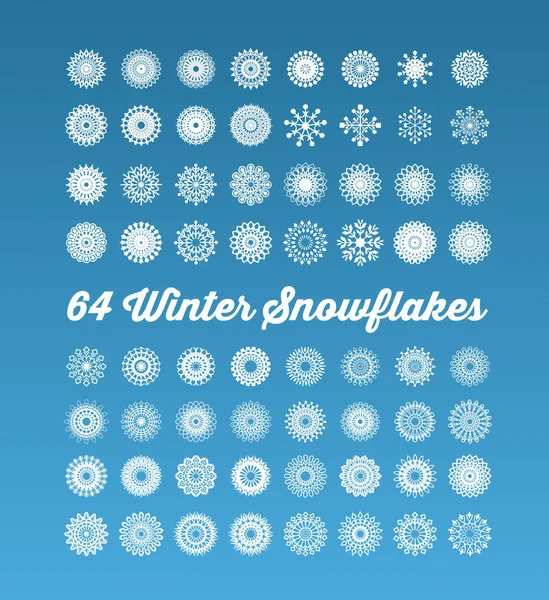 Conjunto de copos de nieve de invierno iconos — Archivo Imágenes Vectoriales