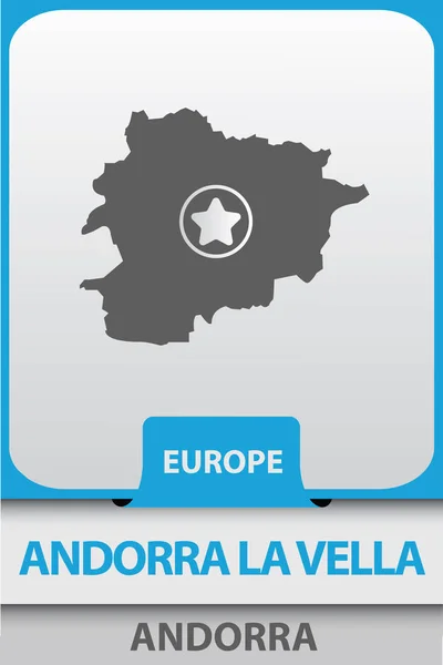 Andorra la Vella mapa de la ciudad silueta — Vector de stock