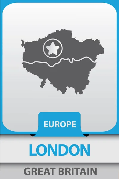 Sylwetka mapę miasta Londyn — Wektor stockowy
