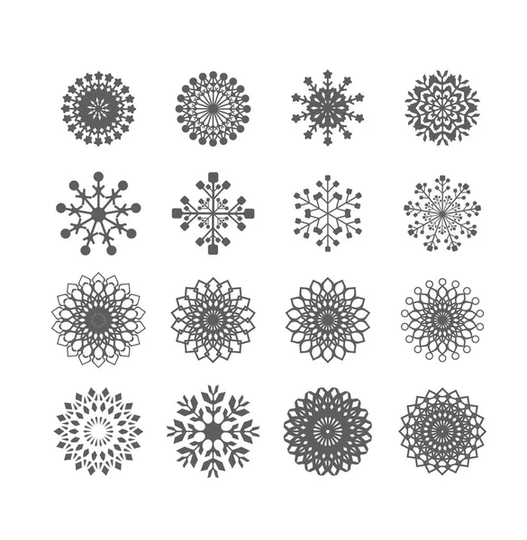 Set of winter snowflakes icons — Stock Vector