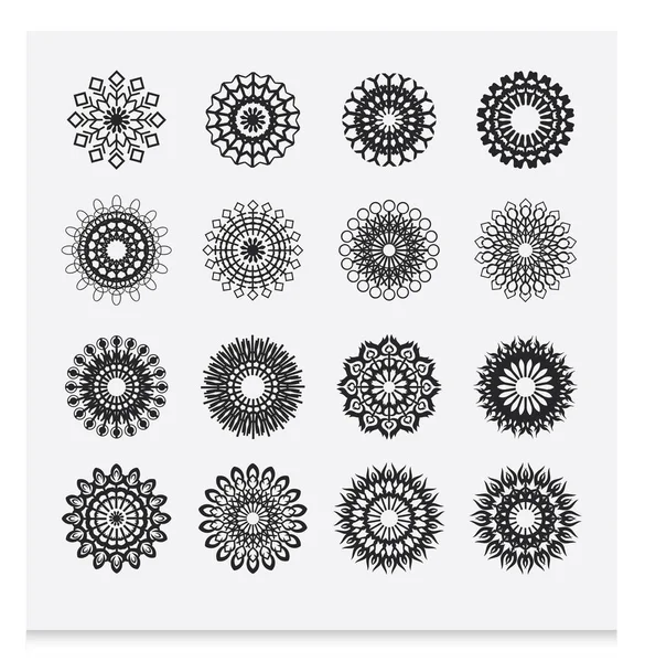 Set of winter snowflakes icons — Stock Vector