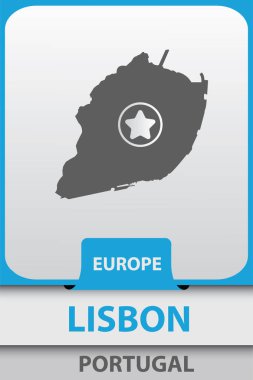 Lizbon şehir harita siluet