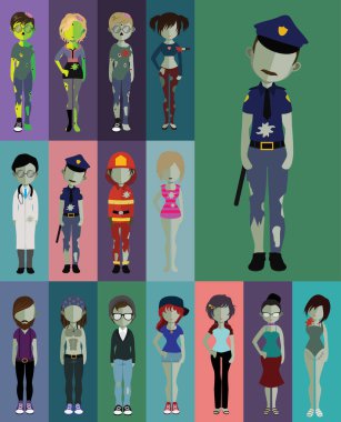 çeşitli insanlar düz simgeler kümesi