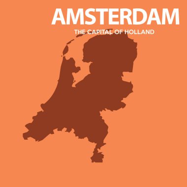 Amsterdam şehir harita siluet