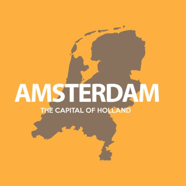 Amsterdam şehir harita siluet